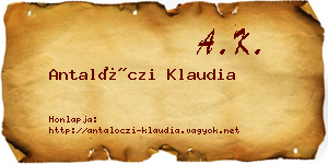 Antalóczi Klaudia névjegykártya