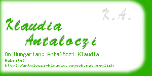 klaudia antaloczi business card