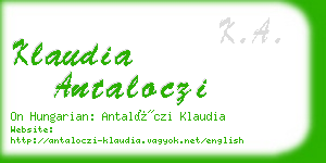 klaudia antaloczi business card